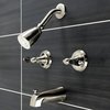 Kingston Brass Two-Handle Tub and Shower Faucet, Brushed Nickel KB248AKL